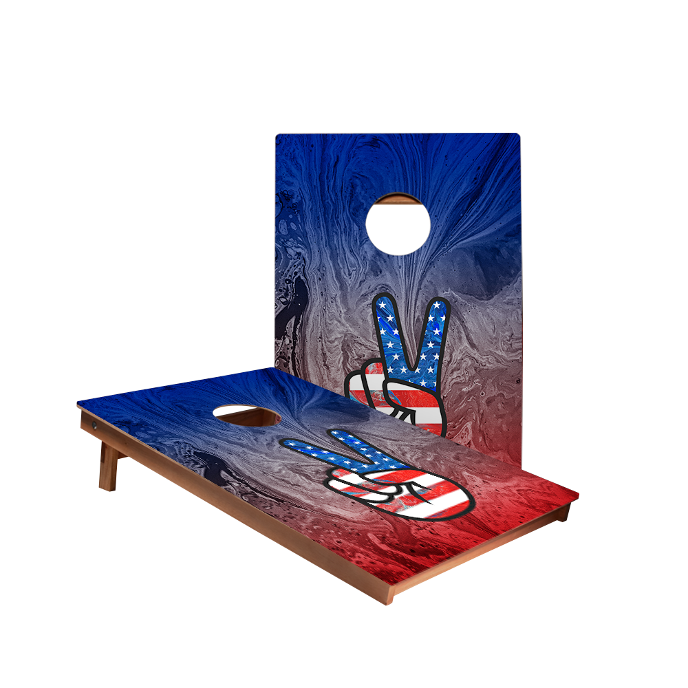 Dale American Flag Peace Sign Recreation Cornhole Boards