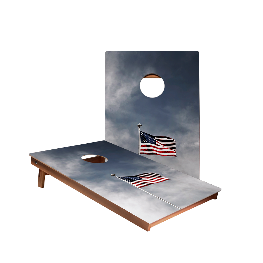 Dale American Flag Pole Recreation Cornhole Boards