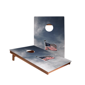 Dale American Flag Pole Recreation Cornhole Boards