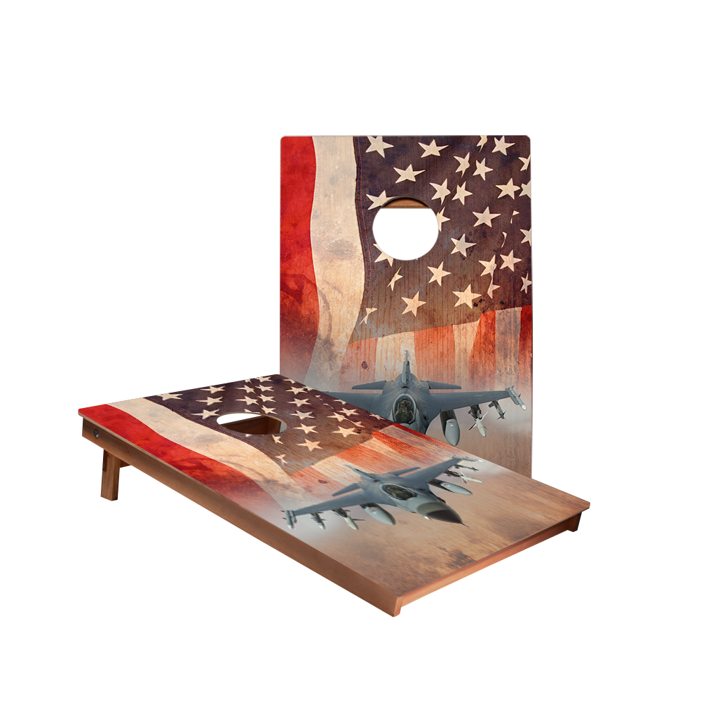 Dale American Flag With Jet Recreation Cornhole Boards