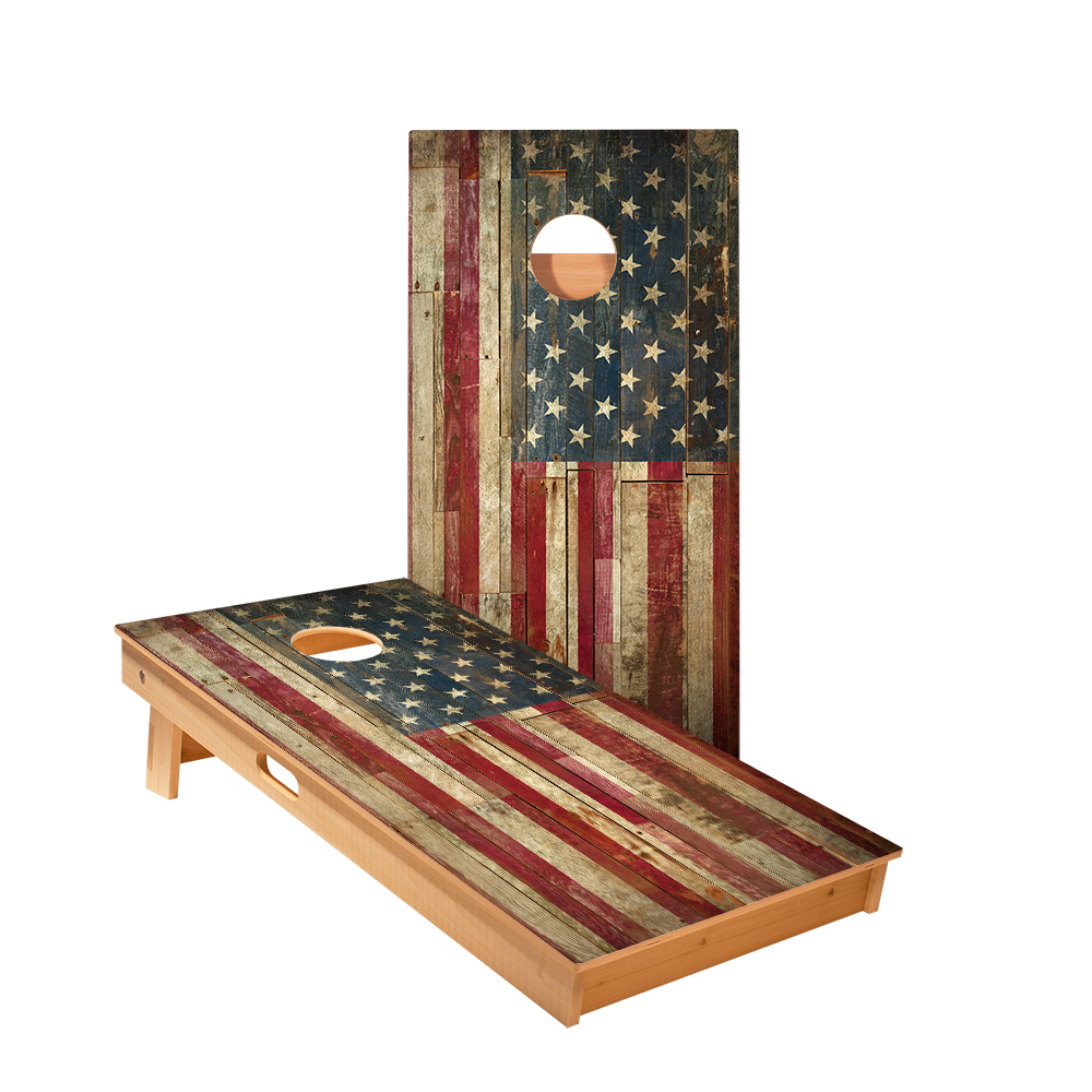 Star Rustic American Flag Professional Cornhole Boards