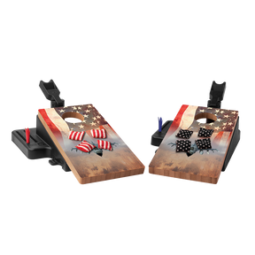 Double Chuck American Flag with Jet Mini Cornhole Tabletop Game