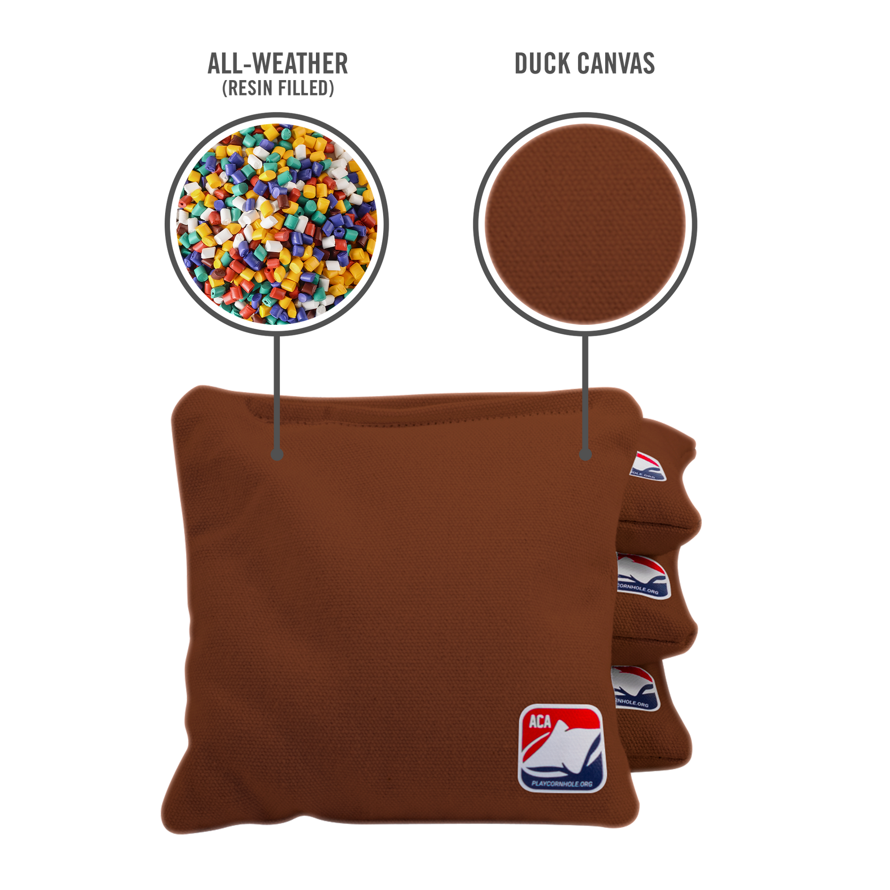 Brown All Weather Cornhole Bags