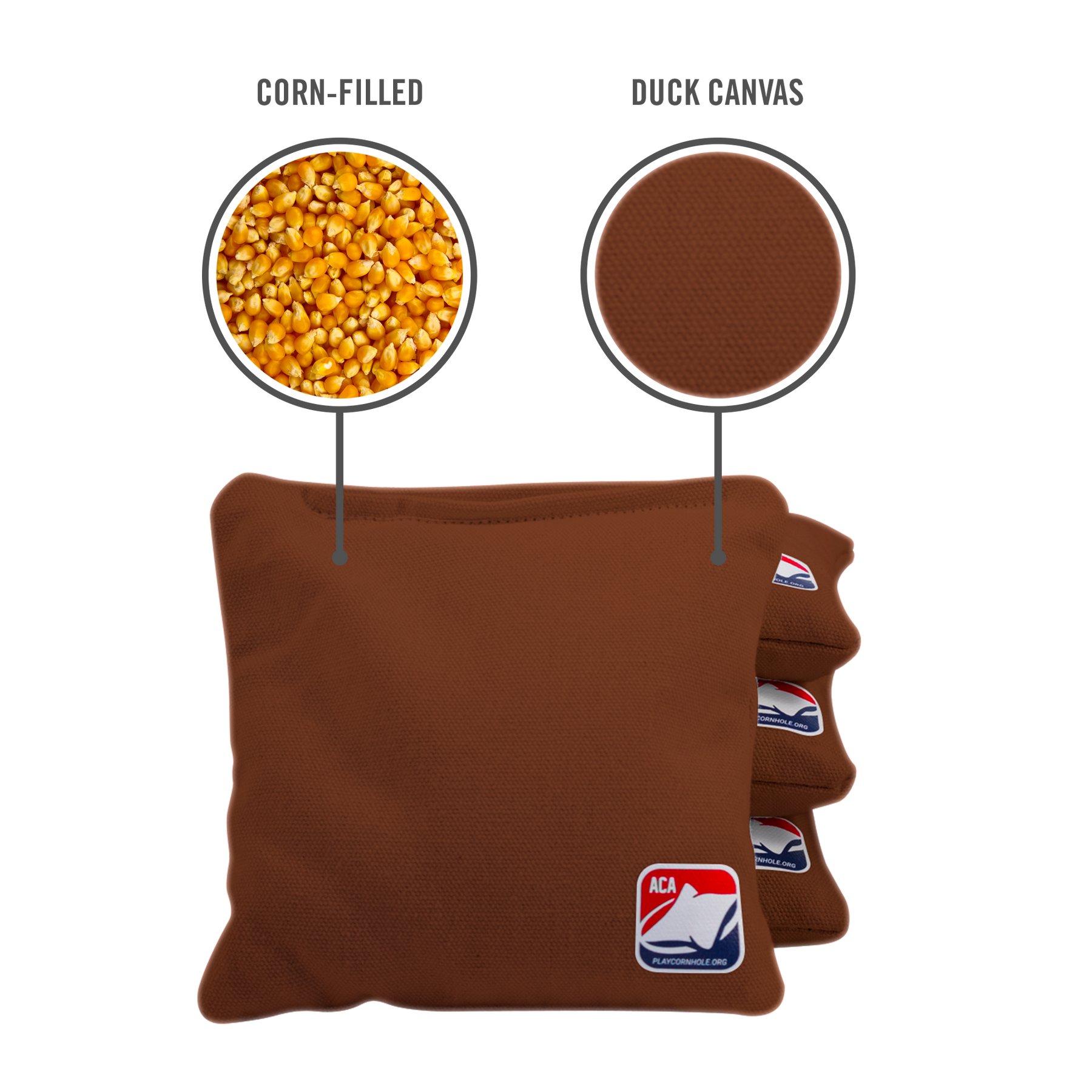 Brown Corn Filled Cornhole Bags