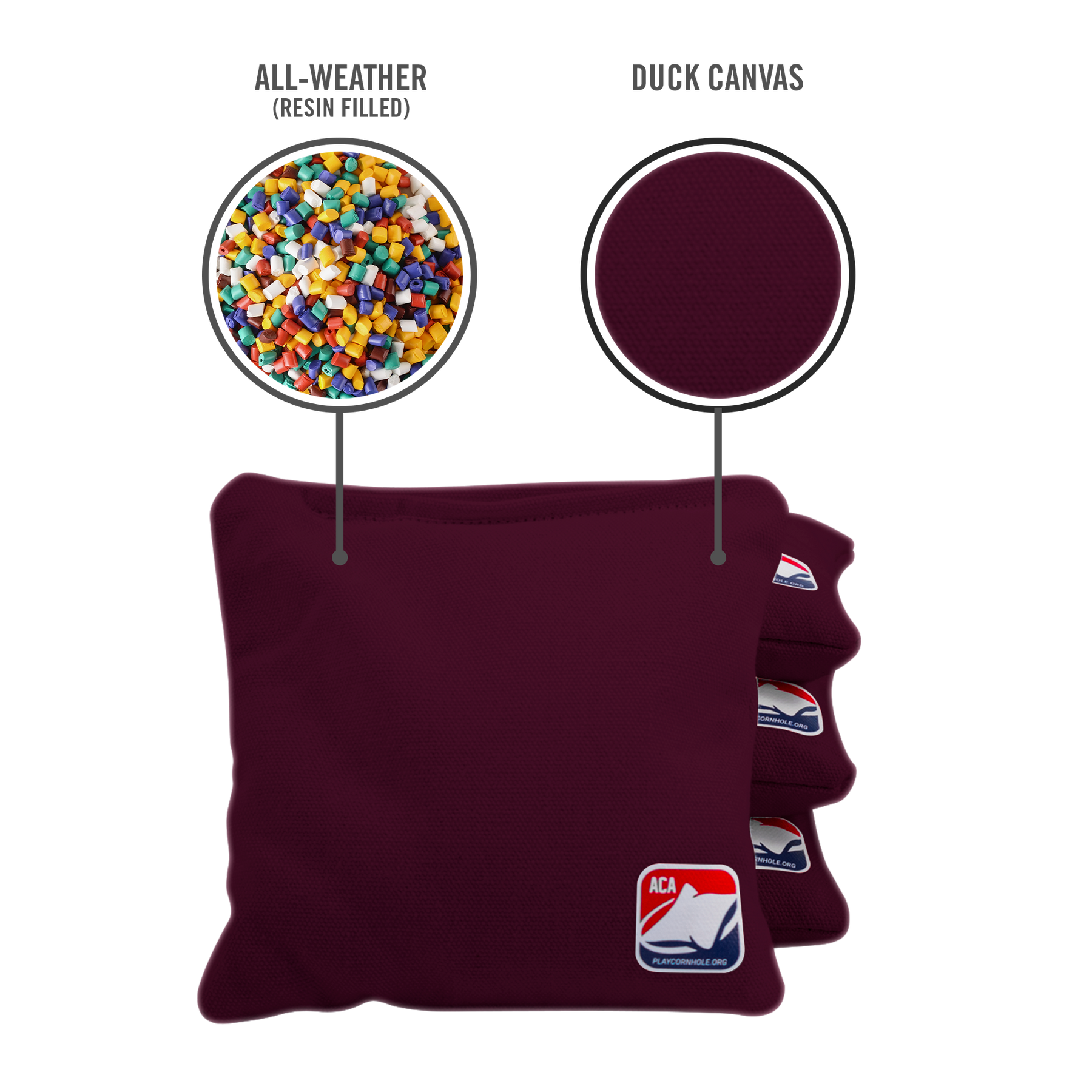 Burgundy All Weather Cornhole Bags