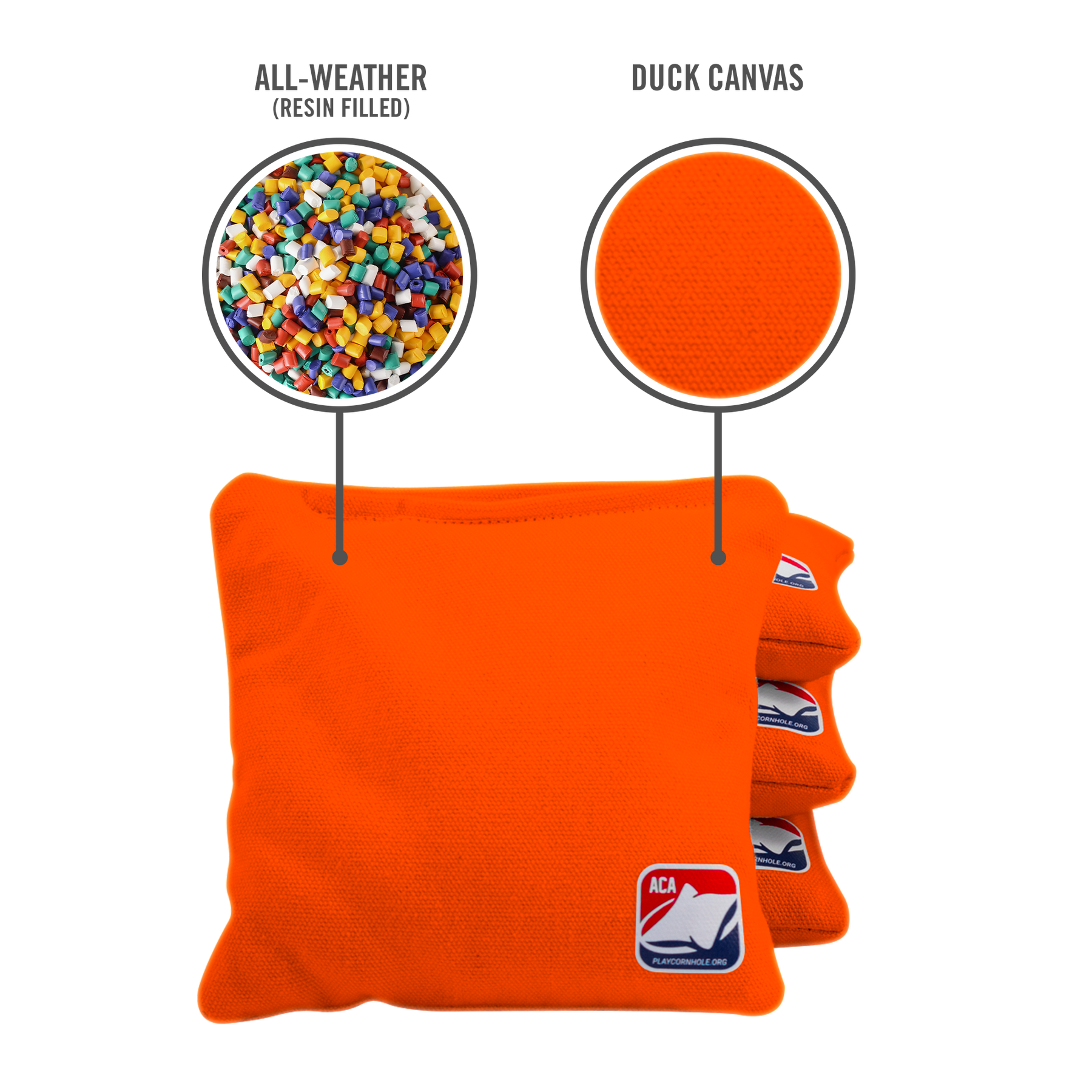 Orange All Weather Cornhole Bags