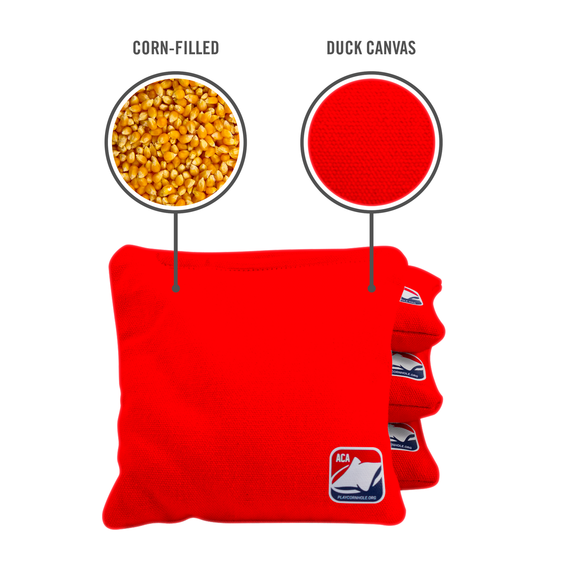 Red Corn Filled Cornhole Bags