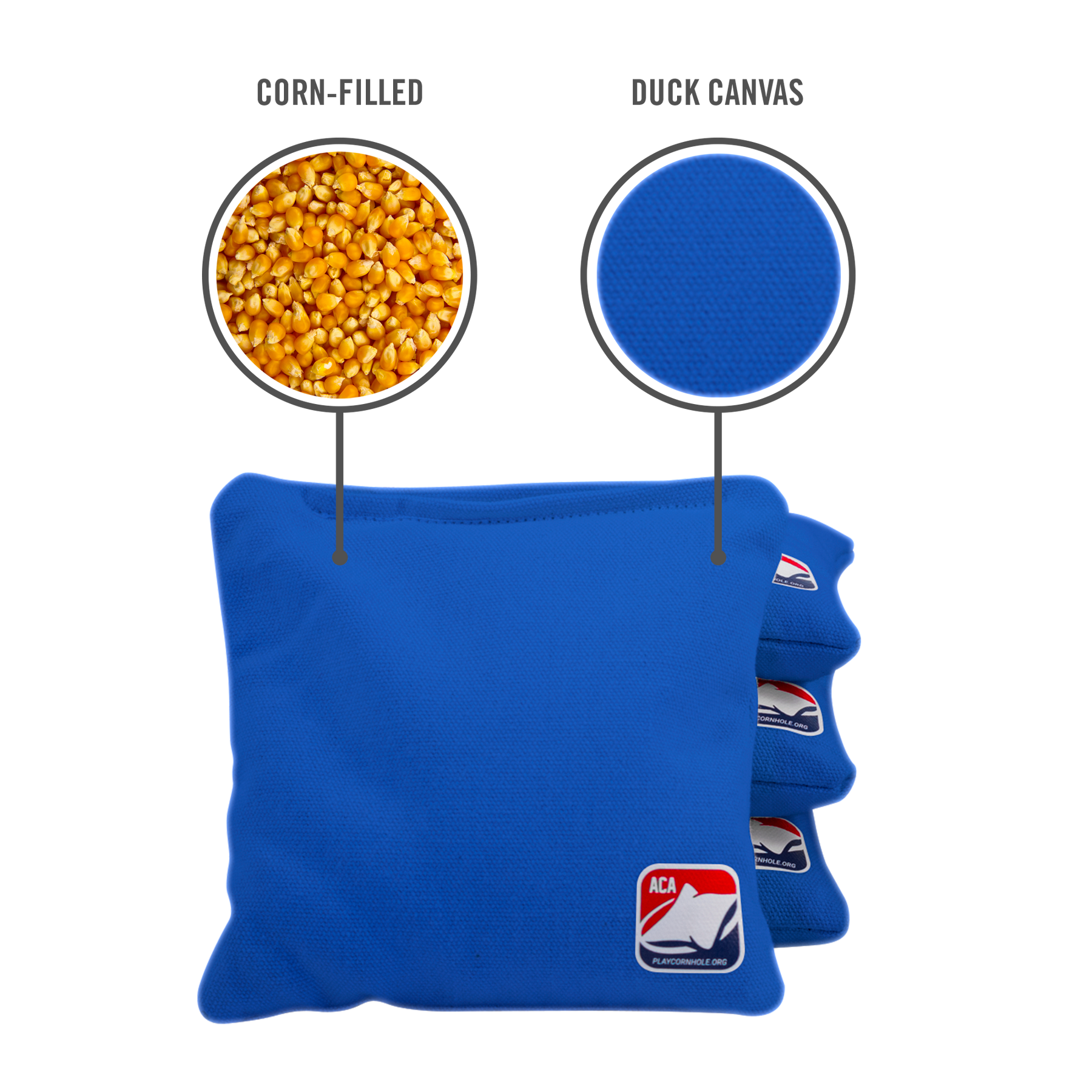 Royal Blue Corn Filled Cornhole Bags