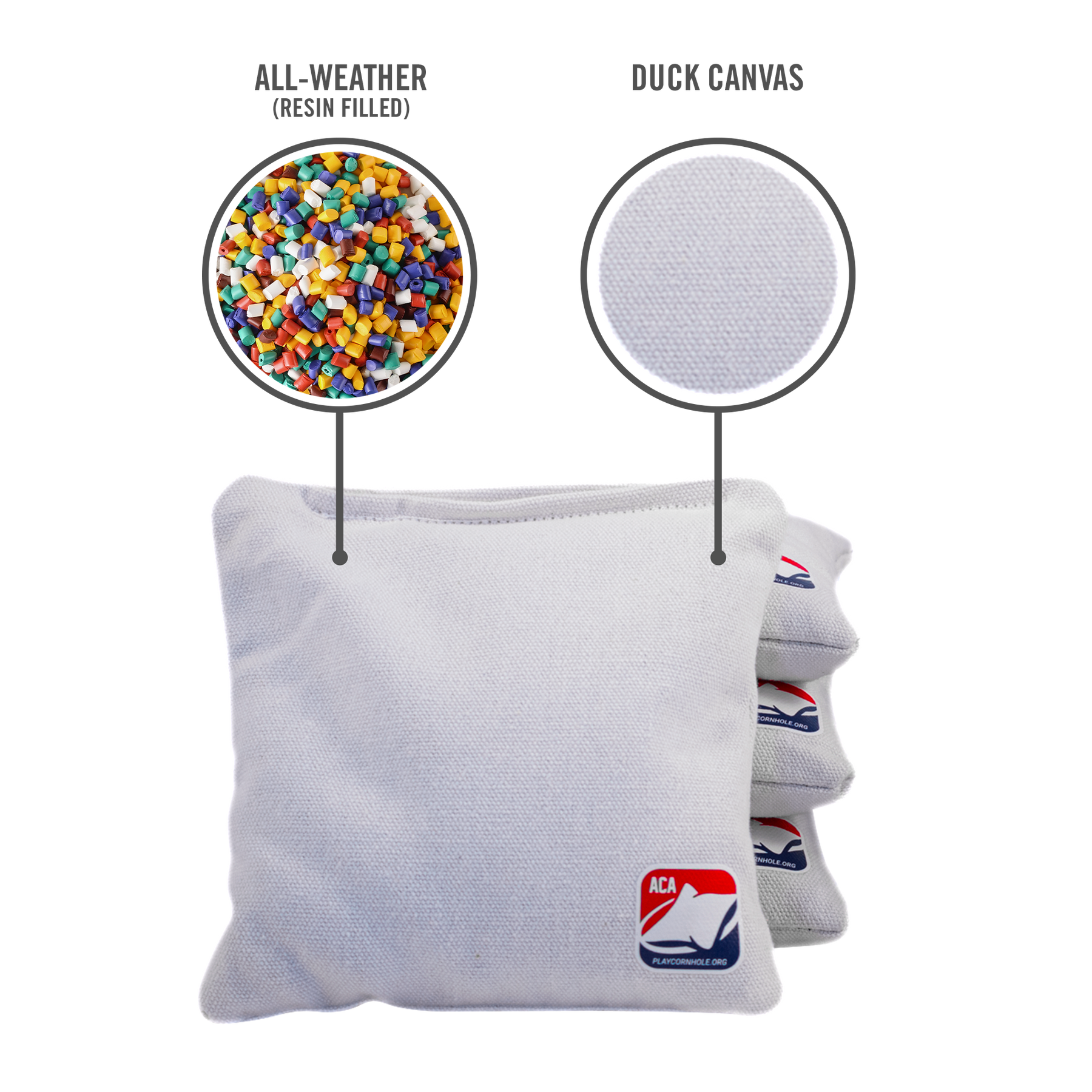 White All Weather Cornhole Bags