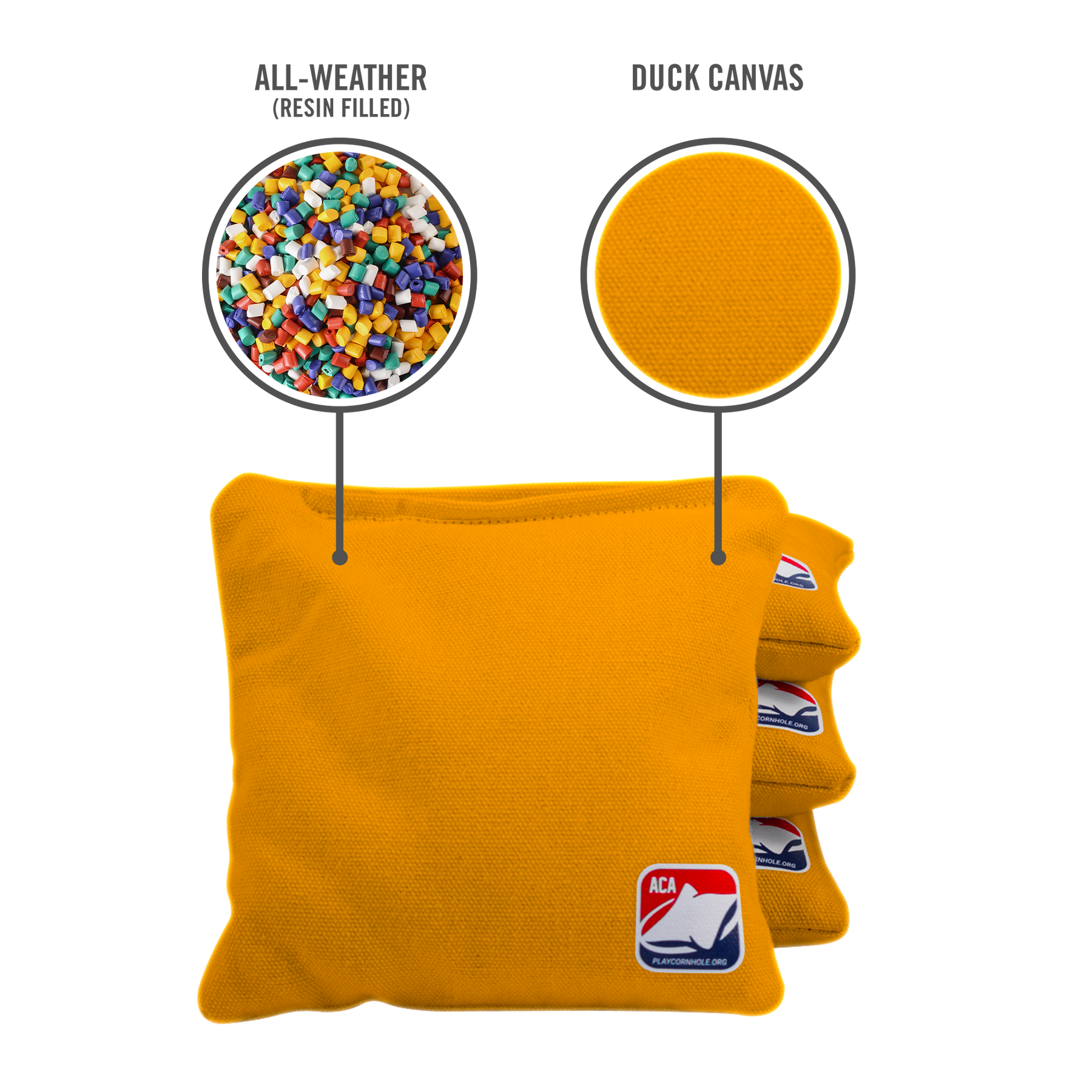 Yellow All Weather Cornhole Bags